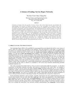 "A Science of Scaling: Service Hyper-Networks,"