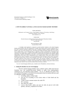 A New Feasible Natural Language Database Query Method