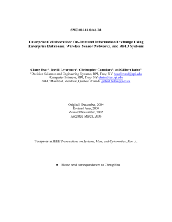 On-Demand Information Exchange Using Enterprise Databases, Wireless Sensor Networks, and RFID Systems