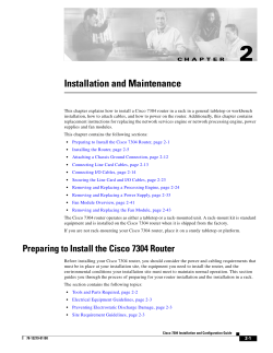 Installation and Maintenance