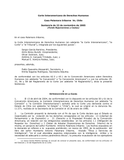 Sentencia Corte Interamericana de Derechos Humanos Palamara Iribarne vs.Chile. 22 de noviembre de 2005.