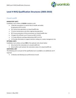 Level 4 NVQ Qualification Structures (2003-2010)