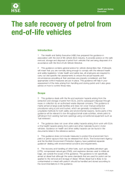 HSE (2007) The safe recovery of petrol from end-of-life vehicles