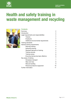 HSE (2013) Health and safety training in waste management and recycling