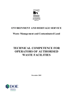 Technical Competence For Operators of Authorised Waste Facilities (NI, 2003)