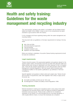 Health and Safety Training Guidelines