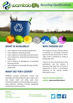 Download the Recycling Qualifications Flyer