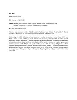 NDUS Guide to Authorized use of State Fleet Vehicles