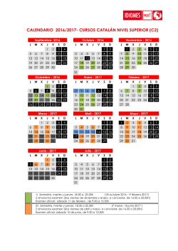 Calendario del curso