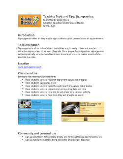 Signupgenius: An easy tool to sign up for groups or presentations