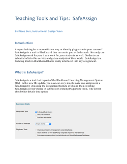 Safe Assign: A tool useful to ensure academic integrity.