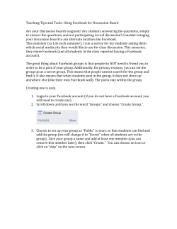 Facebook: Using it for Discussion