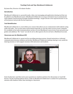 Blackboard Collaborate: A tool for online meetings