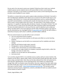 Go Pro: Examples for using for assessment