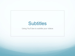 Creating subtitles with YouTube