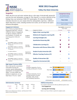 NSSE 2013 Executive Snapshot