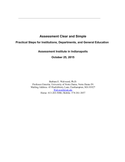 Assessment Clear and Simple: Practical Steps for Institutions, Departments, and General Education (Walvoord)