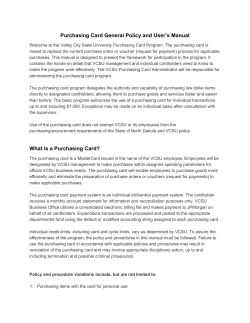 Purchasing Card General Policy and Users Manual