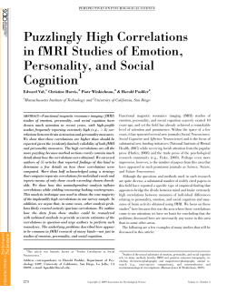 Puzzlingly High Correlations to fMRI Studies of Emotion, Personality, and Social Cognition