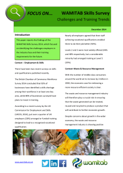 Focus On ... The WAMITAB Skills Survey 2014