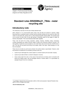 Environment Agency SR2008No21: Metal Recycling Site(June 2012, V 5.0)