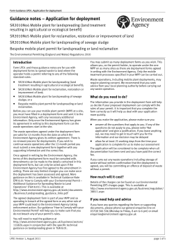 Guidance notes Application for deployment