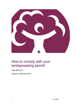How to comply with your Landspreading Permit (v2 2013)