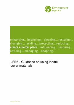 Environment Agency - LFE6: Guidance on using landfill cover materials