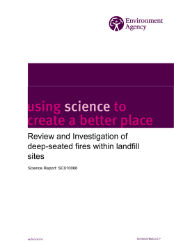 Environment Agency Review and Investigation of deep-seated fires within landfill sites.