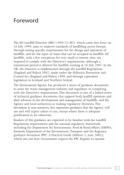 Environment Agency TGN02 Monitoring landfill leachate, groundwater and surface water