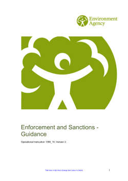 Enforcement and Sanctions - Guidance