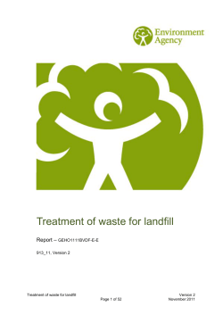 Environment Agency Treatment of waste for landfill (November 2011, V2)