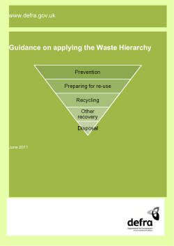 Waste Hierarchy Guidance DEFRA June 2011