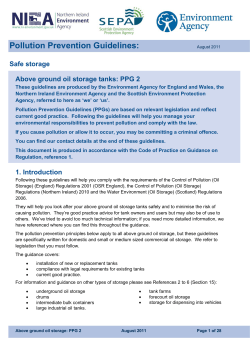 Above Ground Oil Storage Tanks: PPG 2 August 2011 Environment Agency