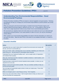 PPG1: General Guide to the Prevention of Pollution July 2013