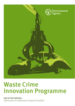 Environment Agency End of Life Vehicles: Information for Authorised Treatment Facilities(December 2011)
