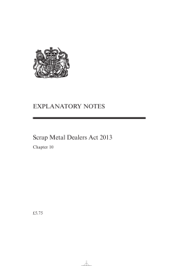 Scrap Metal Dealers Act 2013 Explanatory Notes