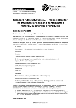 GOV.UK - SR2008No27 - Mobile plant for the treatment of soils and contaminated material, substances or products (version 7.1)