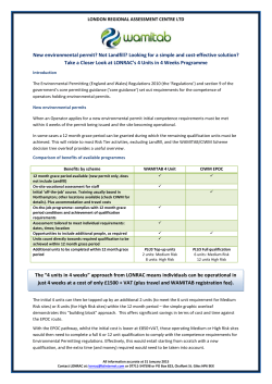 4 Weeks 4 Units - 12 Month Grace Period New Permit Applications