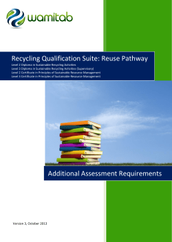 Additional guidance for reuse pathways within recycling qualifications assessment strategy