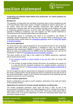 Environment Agency Composting and potential health effects from bioaerosols: our interim guidance for permit applicants