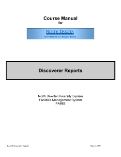 Training Manual: Discoverer Reports