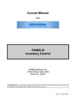 Training Manual: Inventory Control