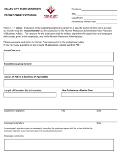 Probationary Extension Form