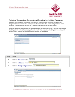 Termination - Delegate Approval and Initiation