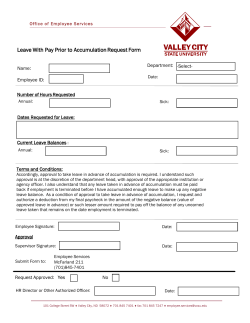 Leave With Pay Prior to Accumulation Request Form