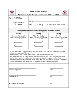 Supplemental Retirement Deduction Form