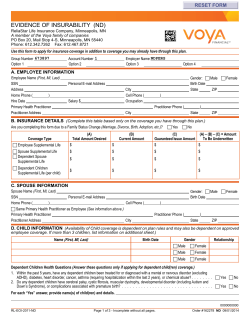 Evidence of Insurability (EOI) Form