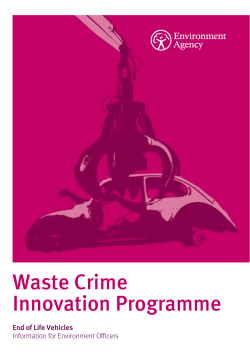 ELV Waste Crime Innovation Programme