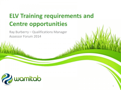 ELV Training Opportunities